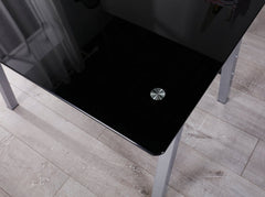 Tempered Glass Top Computer Desk 100 x 70 x 75 cm, Black