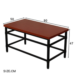MORGAN Mahogany Colour Coffee Table 90 x 50 cm with Black Steel Frame