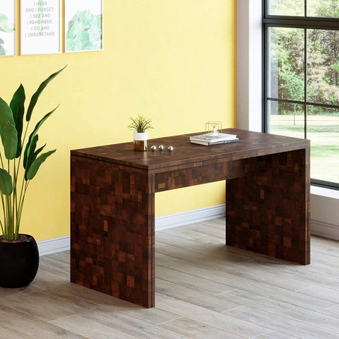 Cherry Tree Furniture KUNO Chequered Walnut Colour Rectangular Home Office Desk