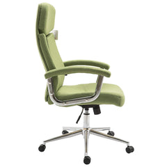 Premium Fabric Swivel Office Chair Computer Desk Chair with Chrome Armrests & Base, Green