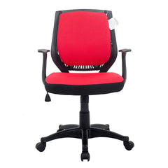 Fabric Medium Mesh Back Desk Office Swivel Chair with Removable Back Cushion, Red