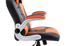 CTF High Back Racing Sport Swivel Chair with Adjustable Armrests & Headrest Cushion, Orange