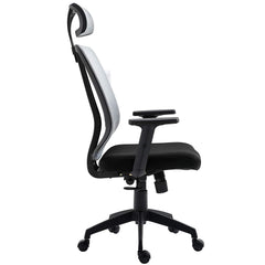 Grey Mesh Back Executive Office Chair Swivel Desk Chair with Synchro-Tilt, Adjustable Armrest & Headrest