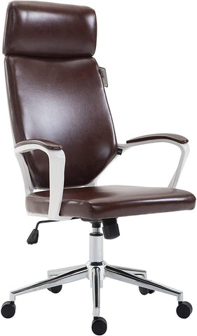 Cherry Tree Furniture High Back Modern Design PU Leather Swivel Office Chair Computer Desk Chair Brown