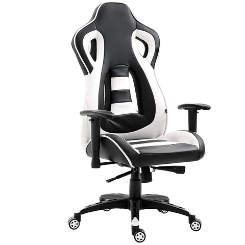 CTF Racing Style High Back Swivel Gaming Chair Computer Desk Chair with Back Vents Design, White