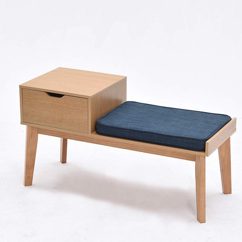 Cherry Tree Furniture OSLO 1-Drawer Storage Shoe Bench with Padded Seat