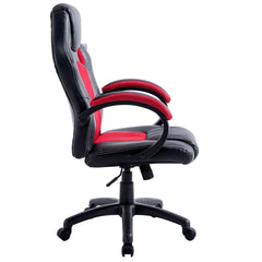 CTF Sport Racing Gaming PU Leather & Fabric Swivel Office Chair, Red