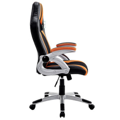 CTF High Back PU Leather & Fabric Racing Gaming Swivel Chair with Adjustable Armrests, Orange