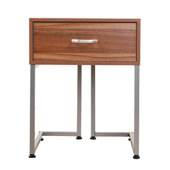 NASH 1-Drawer Bedside Table Cabinet Nightstand Walnut Colour