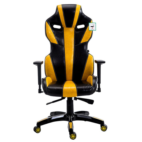 CTF PRO BUMBLE-BEE High Back Racing Gaming Computer Desk Chair with 3-D Adjustable Armrest, Yellow