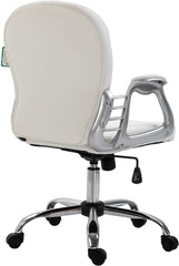 Cherry Tree Furniture Chesterfield Diamante Button Swivel Chair with Chrome Feet Cream White PU