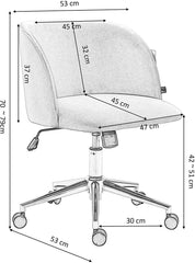 Cherry Tree Furniture Grey Velvet Fabric Desk Chair Swivel Chair with Chrome Feet