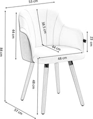 Cherry Tree Furniture White & Dark Grey Desk Chair Dining Chair with Solid Wood Legs
