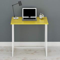 Compact Flip-Flop Folding Computer Desk Home Office Laptop Desktop Table, Yellow