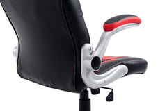 CTF High Back Racing Sport Swivel Chair with Adjustable Armrests & Headrest Cushion, Red
