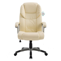 High Back PU Leather Extra Padded Swivel Executive Chair MO58, Cream