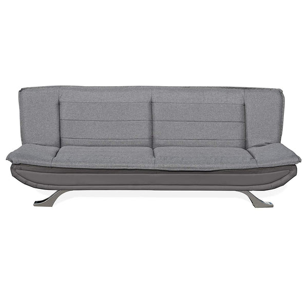 ALISON Tufted 3-Seater Sofa Bed with Chrome Feet, Charcoal & Grey
