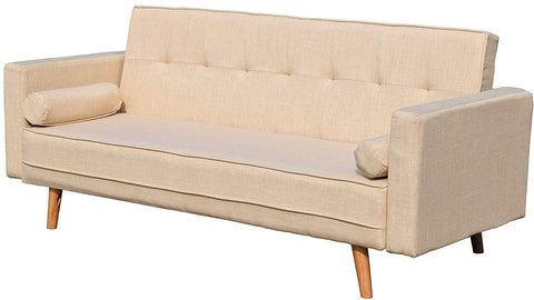 Cherry Tree Furniture NORA 3-Seater Fabric Sofa Bed Sleeper Sofa with Cushions Beige
