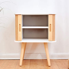 Cherry Tree Furniture TAKE Bedside Table with Slatted Bamboo Vertical Sliding Doors