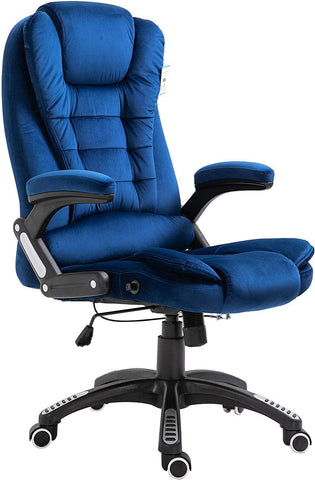 Cherry Tree Furniture Executive Recline Extra Padded Office Chair Standard, Blue Velvet