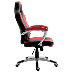 High Back Racing Sport Gaming Style Computer Office Desk PU Leather Swivel Chair in Contrasting Colours, Black & Red