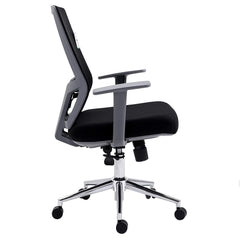 Premium Black Mesh Medium Back Chrome Base Ergonomic Office Chair Swivel Desk Chair with Synchro-Tilt & Lumbar Support