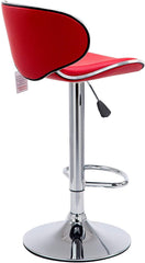 Cherry Tree Furniture SET OF 2 X Faux Leather Chrome Base Height Adjustable Swivel Bar Stools Kitchen Stools in Red MB-201