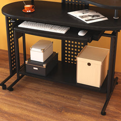 Expandable L- Shape Computer Desk Computer Workstation Corner Desk, Black