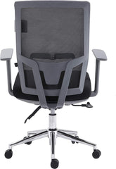 Cherry Tree Furniture Dark Grey Mesh Back Chrome Base Ergonomic Office Chair Swivel Desk Chair with Synchro-Tilt & Lumbar Support