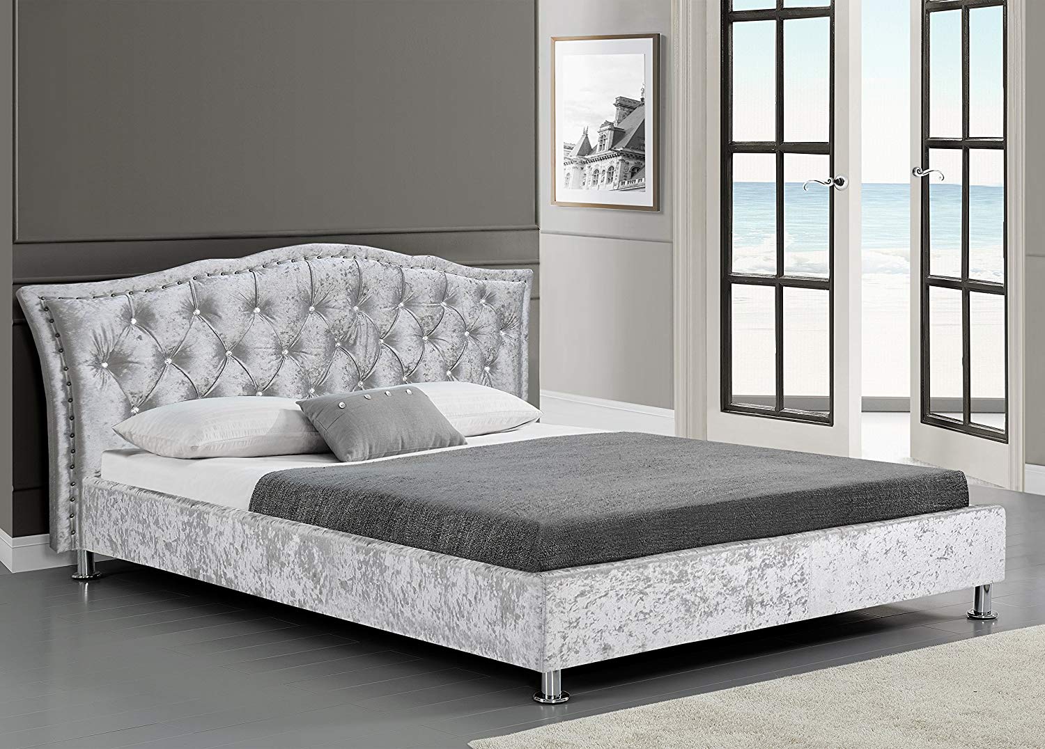 Diamante velvet bed deals