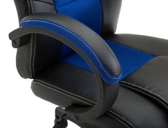 CTF Sport Racing Gaming PU Leather & Fabric Swivel Office Chair, Blue