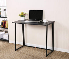 Compact Flip-Flop Folding Computer Desk Home Office Laptop Desktop Table, Black