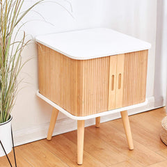 Cherry Tree Furniture TAKE Bedside Table with Slatted Bamboo Vertical Sliding Doors