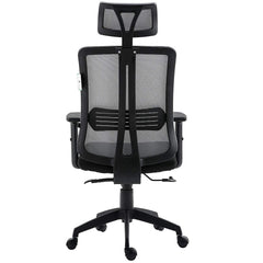 Grey Mesh Back Executive Office Chair Swivel Desk Chair with Synchro-Tilt, Adjustable Armrest & Headrest