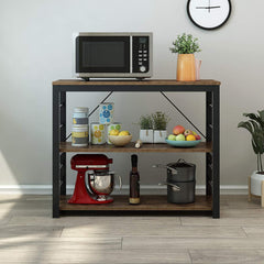 Cherry Tree Furniture Microwave Rack Shelf, Kitchen Organiser Workstation Industrial Rustic, A