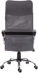 Sleek Design High Back Mesh Fabric Swivel Office Chair with Chrome Base, Grey