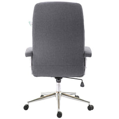 Premium Fabric Swivel Office Chair Computer Desk Chair with Chrome Armrests & Base, Grey