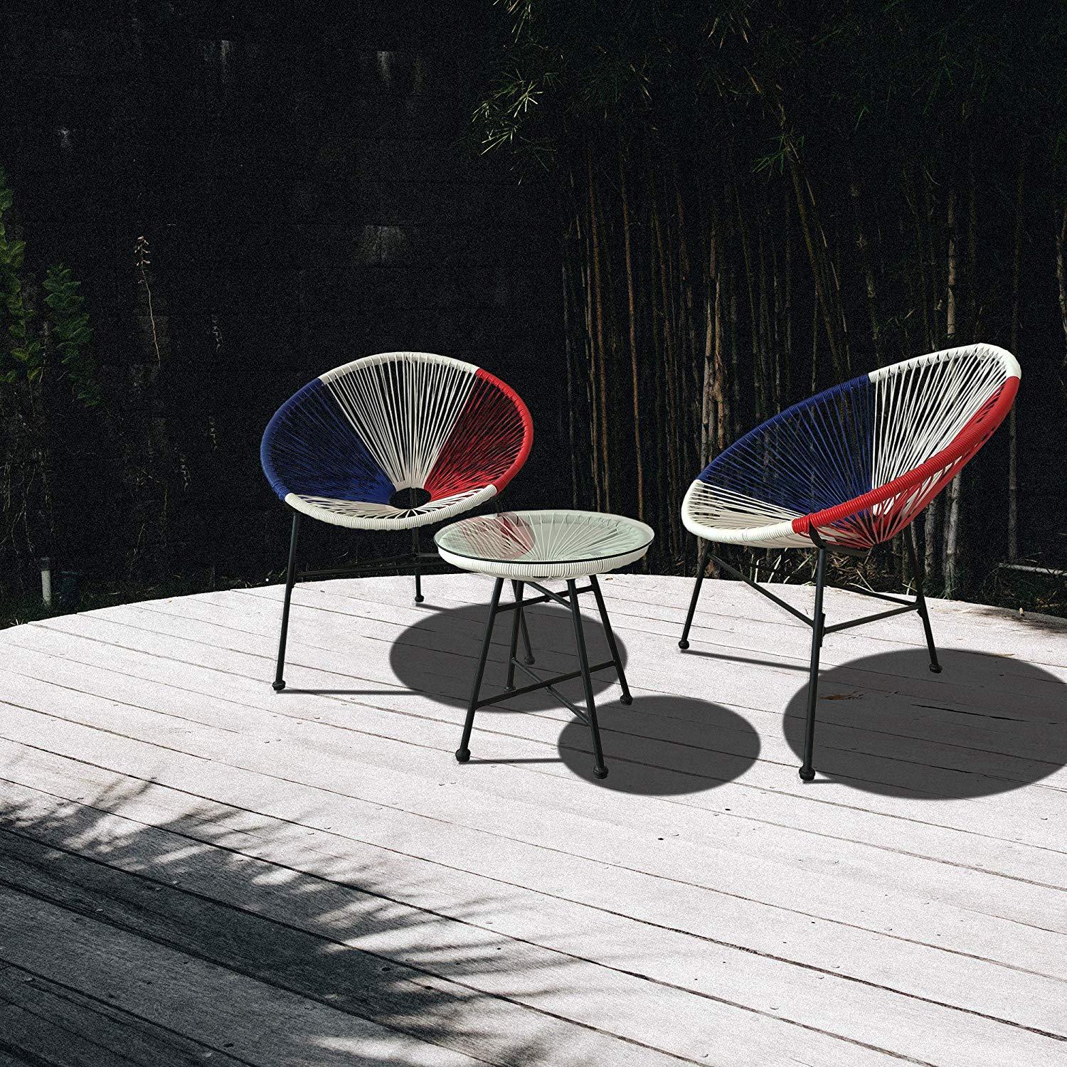 Cherry Tree Furniture Konya 2 Seater String Rattan Bistro Table and Chairs Set Garden Furniture Set Multi