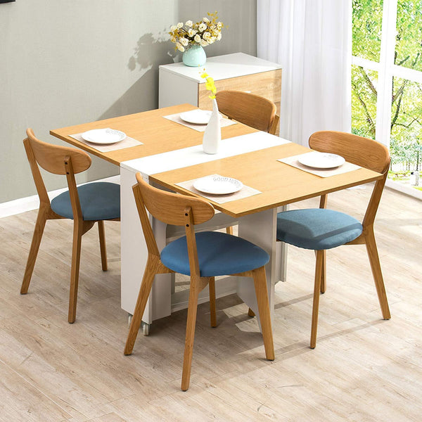 SIMBA Oak & White Colour Folding 2-4 Seater Dining Table with Gateleg