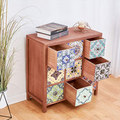 Cherry Tree Furniture Ostia 9-Drawer Multi-Coloured Wooden Cabinet Chest of Drawers