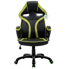 CTF Racing Style Gaming PU Leather Swivel Desk Chair with Fabric Trim, Green