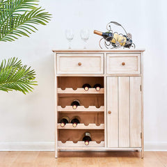 Cherry Tree Furniture Natural Paulownia Wood Drinks Cabinet Sideboard with 2 Drawers and 1 Cupboard