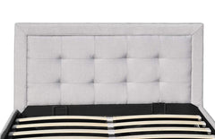 PAVO Ottoman Storage Bed Frame with Gaslift Storage, Light Grey Fabric
