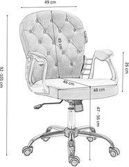 Cherry Tree Furniture Chesterfield Diamante Button Swivel Chair with Chrome Feet Cream White PU