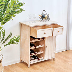 Cherry Tree Furniture Natural Paulownia Wood Drinks Cabinet Sideboard with 2 Drawers and 1 Cupboard