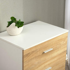 3-Drawer Cabinet Chest of Drawers in Oak & White Colour