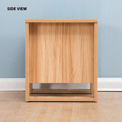 Oak-Effect Wood 2-Drawer Bedside Table Cabinet Nightstand