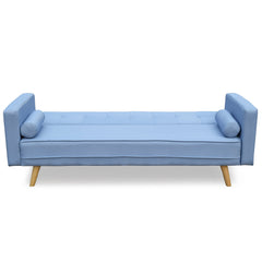 NORA 3-Seater Fabric Sofa Bed Sleeper Sofa with Cushions, Blue