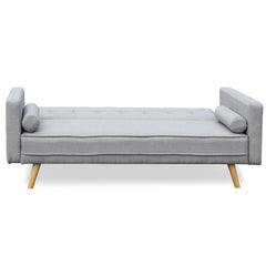 NORA 3-Seater Fabric Sofa Bed Sleeper Sofa with Cushions, Grey