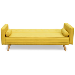 NORA 3-Seater Fabric Sofa Bed Sleeper Sofa with Cushions, Yellow